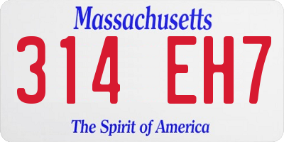 MA license plate 314EH7