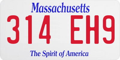 MA license plate 314EH9
