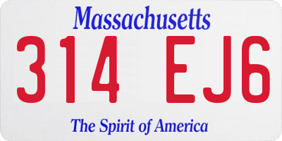 MA license plate 314EJ6