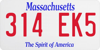 MA license plate 314EK5