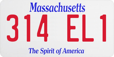 MA license plate 314EL1