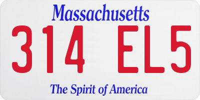 MA license plate 314EL5