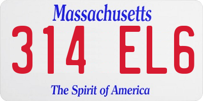 MA license plate 314EL6
