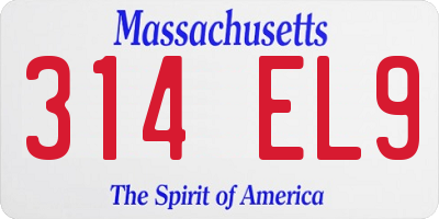 MA license plate 314EL9