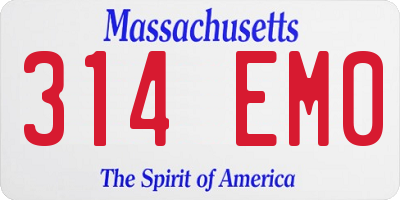 MA license plate 314EM0