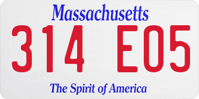 MA license plate 314EO5