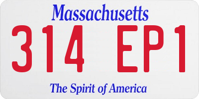 MA license plate 314EP1
