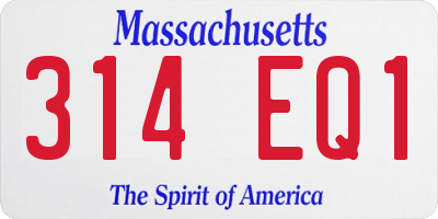 MA license plate 314EQ1