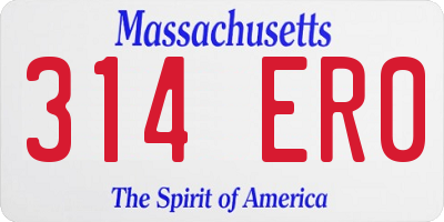 MA license plate 314ER0