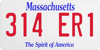 MA license plate 314ER1