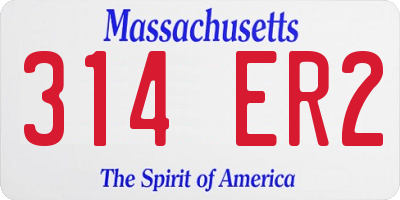 MA license plate 314ER2