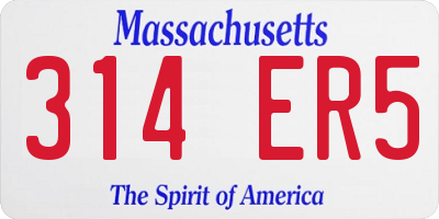 MA license plate 314ER5