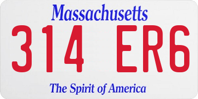 MA license plate 314ER6