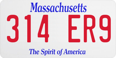 MA license plate 314ER9