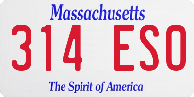 MA license plate 314ES0