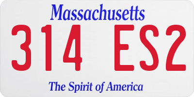MA license plate 314ES2