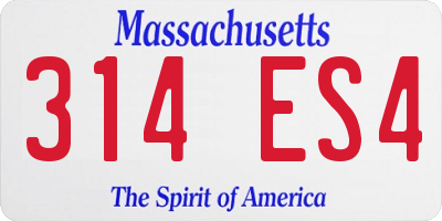 MA license plate 314ES4