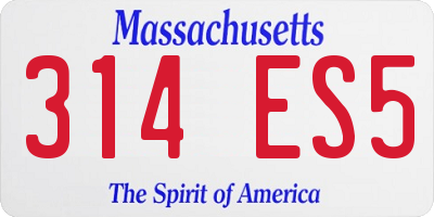 MA license plate 314ES5