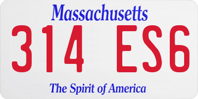 MA license plate 314ES6