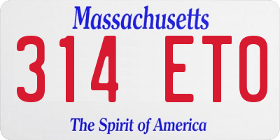 MA license plate 314ET0