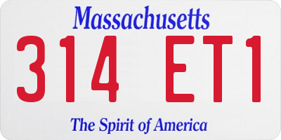 MA license plate 314ET1