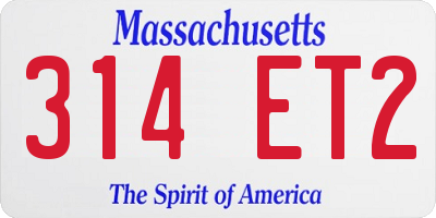 MA license plate 314ET2