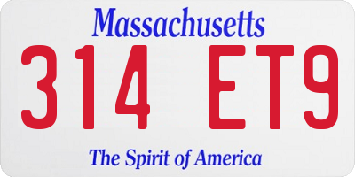 MA license plate 314ET9