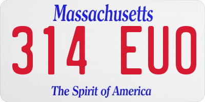 MA license plate 314EU0
