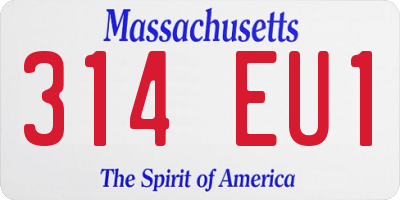 MA license plate 314EU1