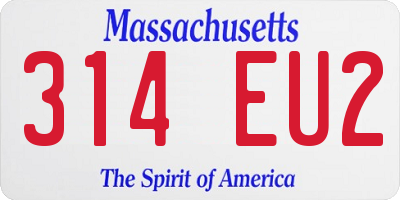 MA license plate 314EU2