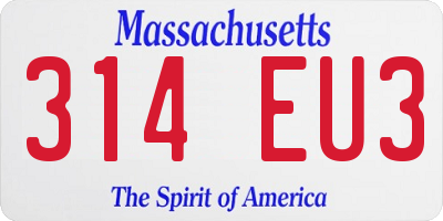 MA license plate 314EU3