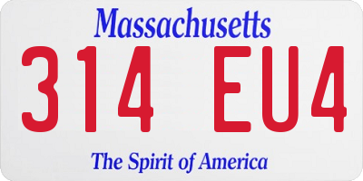MA license plate 314EU4