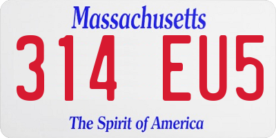 MA license plate 314EU5