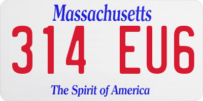 MA license plate 314EU6