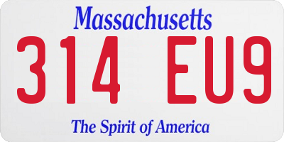 MA license plate 314EU9