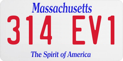 MA license plate 314EV1