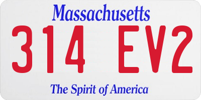MA license plate 314EV2