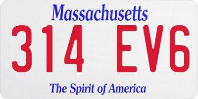 MA license plate 314EV6