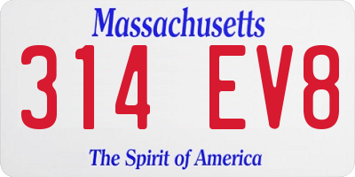 MA license plate 314EV8