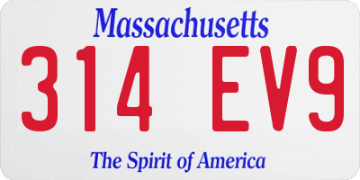MA license plate 314EV9