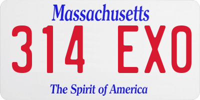 MA license plate 314EX0