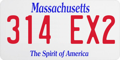 MA license plate 314EX2