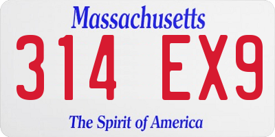 MA license plate 314EX9