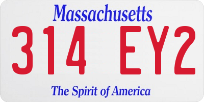 MA license plate 314EY2