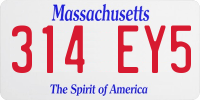 MA license plate 314EY5