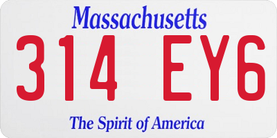 MA license plate 314EY6