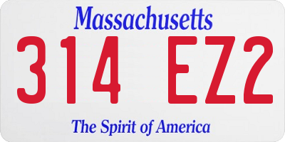 MA license plate 314EZ2