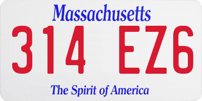 MA license plate 314EZ6