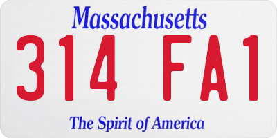MA license plate 314FA1