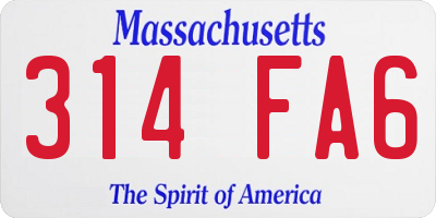 MA license plate 314FA6